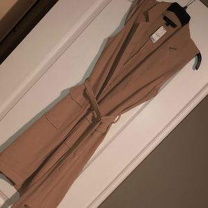 Tan trench coat style vest